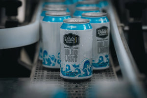 Dildo Light beer cans on the production line at the Dildo Brewing Co. facility in Newfoundland